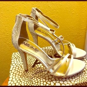 NIB ABS Allstar White Satin Heels